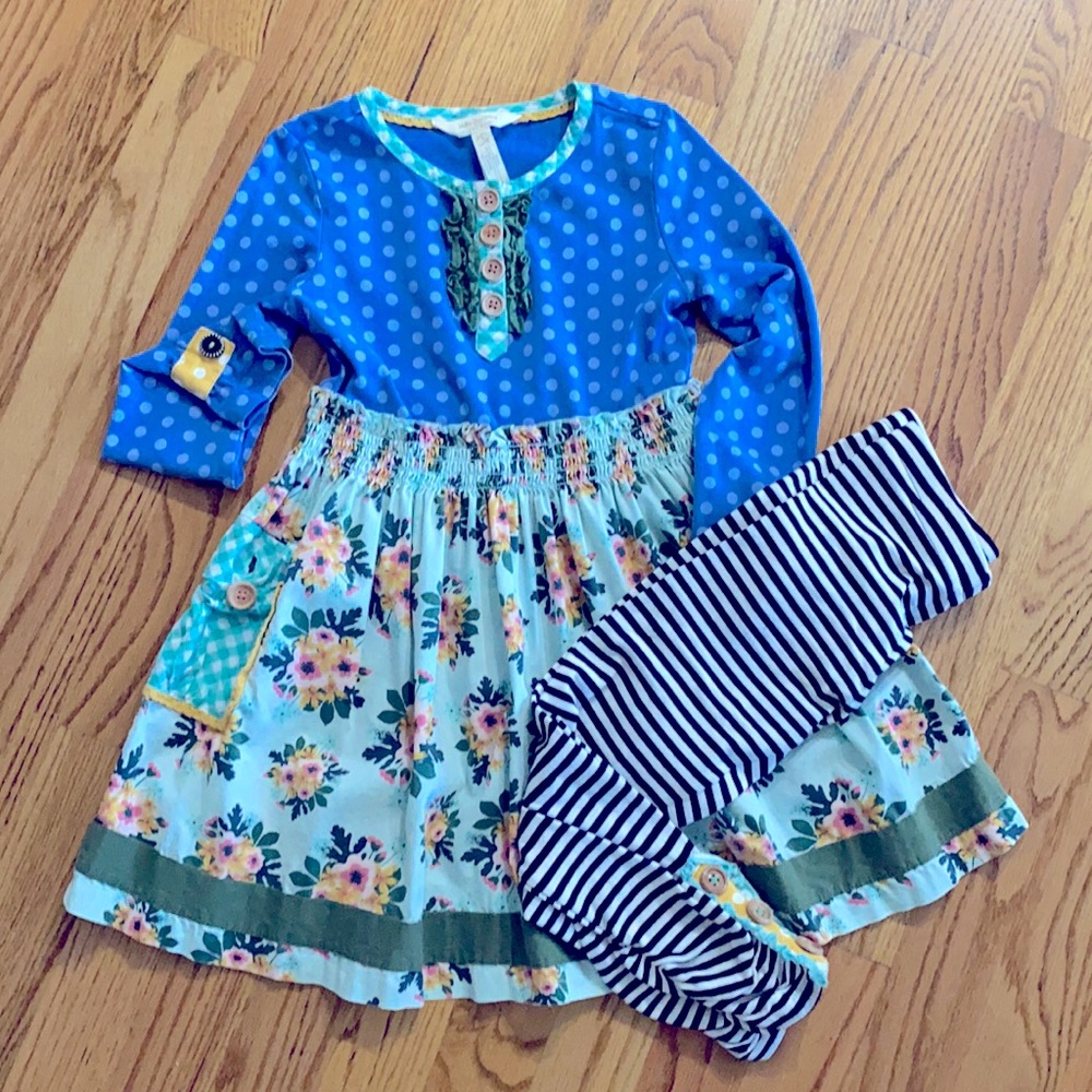 Matilda Jane Family Heirloom Dress and leggings